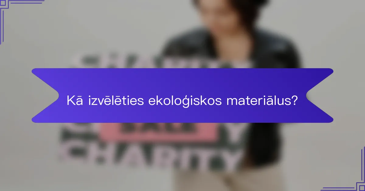 Kā izvēlēties ekoloģiskos materiālus?