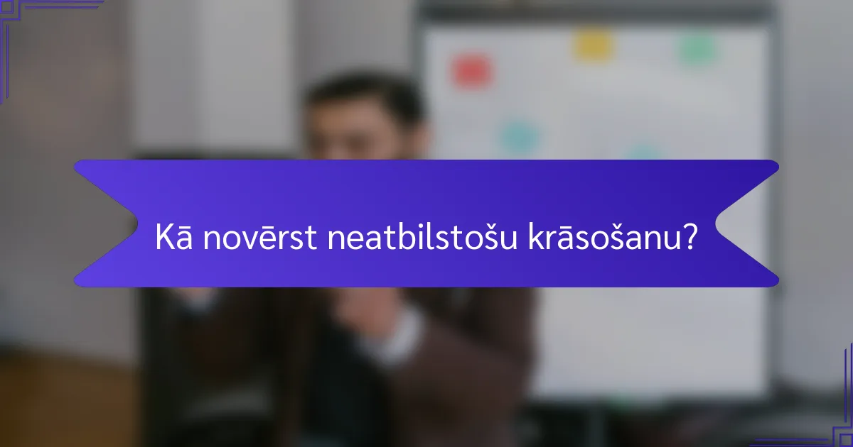 Kā novērst neatbilstošu krāsošanu?