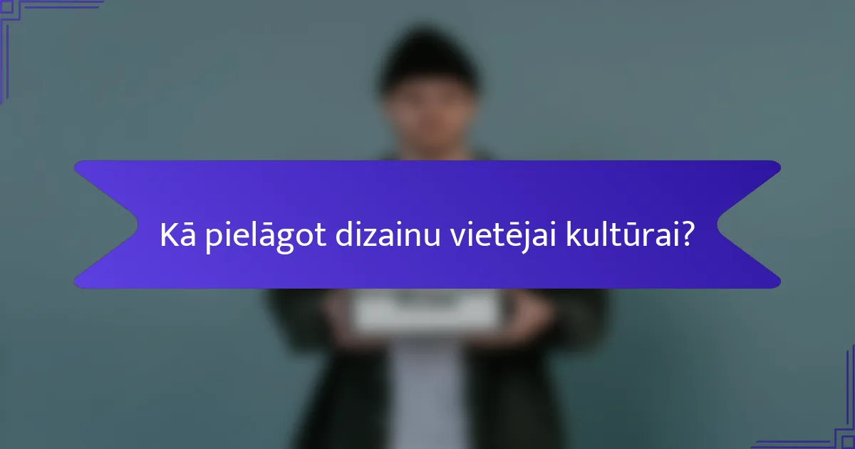 Kā pielāgot dizainu vietējai kultūrai?