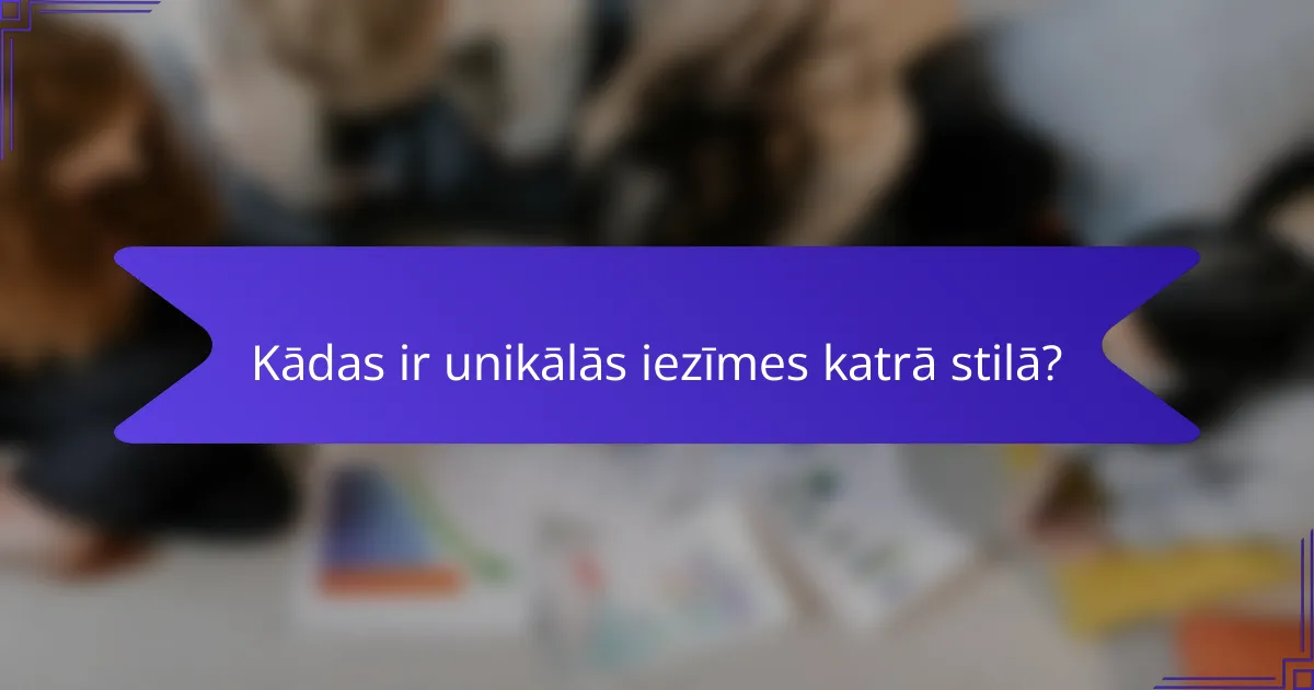 Kādas ir unikālās iezīmes katrā stilā?