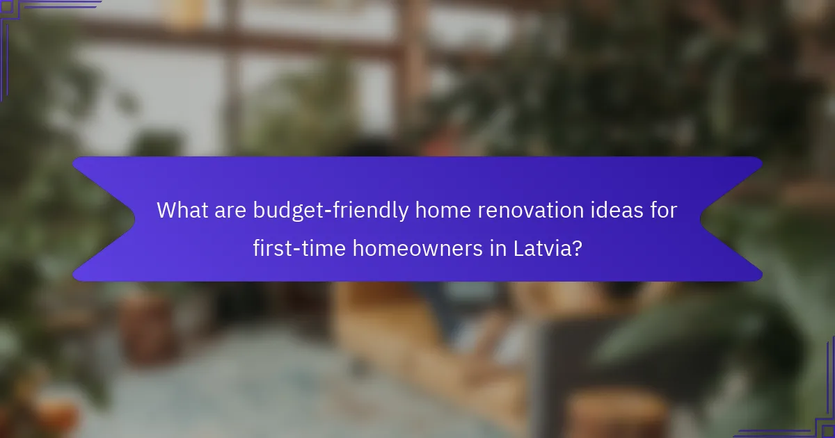 What are budget-friendly home renovation ideas for first-time homeowners in Latvia?